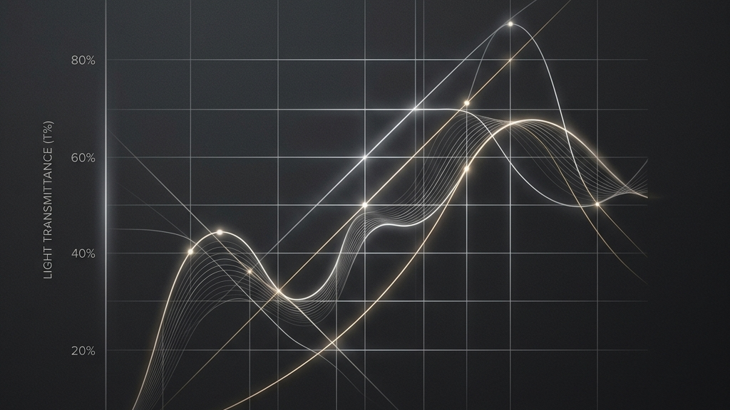 抽象的なデータグラフをモチーフにしたダークグレーのミニマルなコンセプトアート