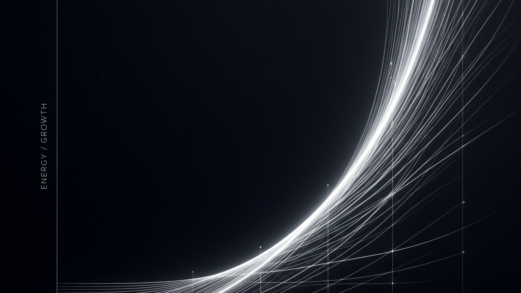 暗闇の中で静かに上昇していく白い光のラインが、工芸作家の認知度とエネルギーの高まりを表現した抽象アート