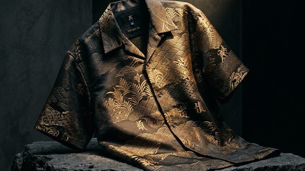 日系移民の歴史を受け継ぎ、本金糸が織り込まれたKakeraの西陣織アロハシャツ