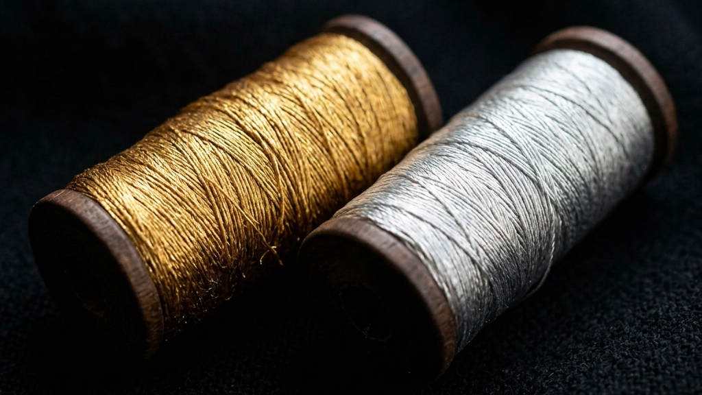 権力を象徴する本金糸と静謐を保つプラチナ糸の光沢の差異