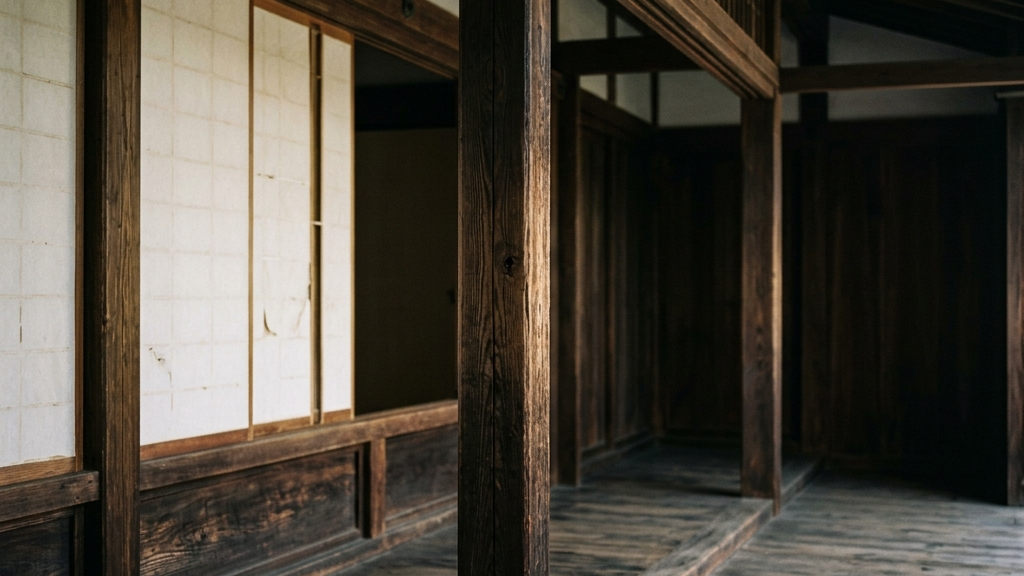 静寂に包まれた歴史的建造物の意匠と差し込む光の陰影