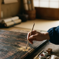 文化財の修復現場を俯瞰する静謐なアイキャッチ画像