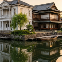 国指定名勝・柳川御花の西洋館と静謐なる水郷の風景