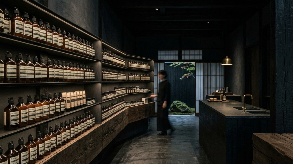 Aesopの店舗デザインに見られる日本的な引き算の美学と静寂