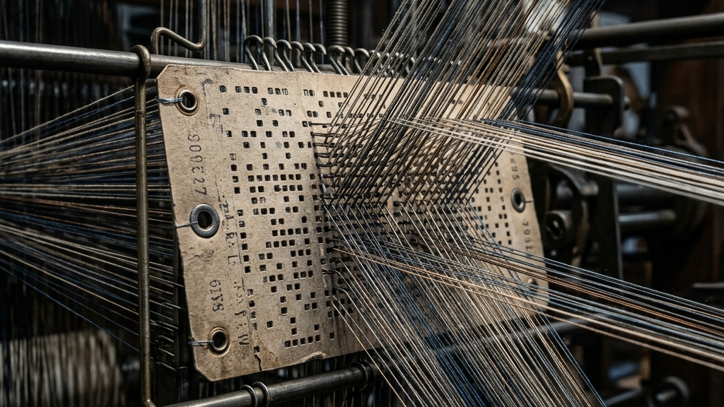 西陣織の紋意匠とジャカード織機のパンチカード