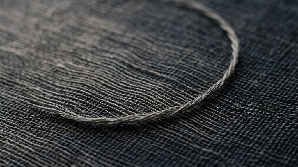 赤穂緞通における一本の綿糸と鏡花水月をイメージした静謐な水面空間の抽象的表現