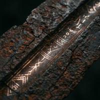 「王賜」銘鉄剣の錆と銀象嵌を表現した抽象的で静謐なコンセプチュアルアート