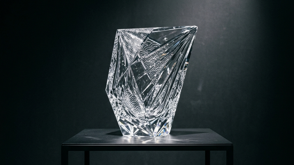 近未来的な美しさを放つ究極のミニマルガラス工芸