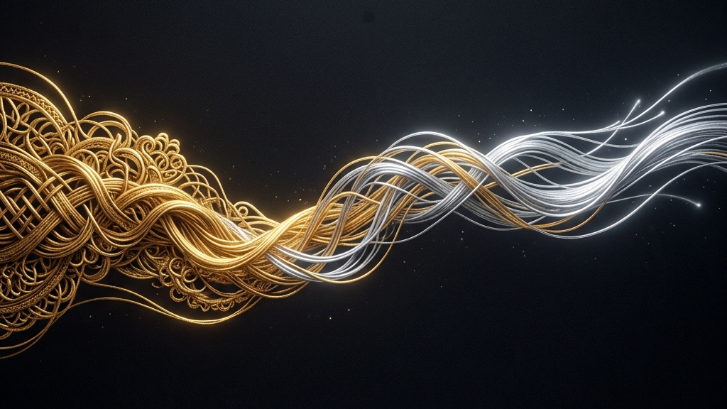 伝統が形を変えながら未来へと連続していくタイムラインの概念図解