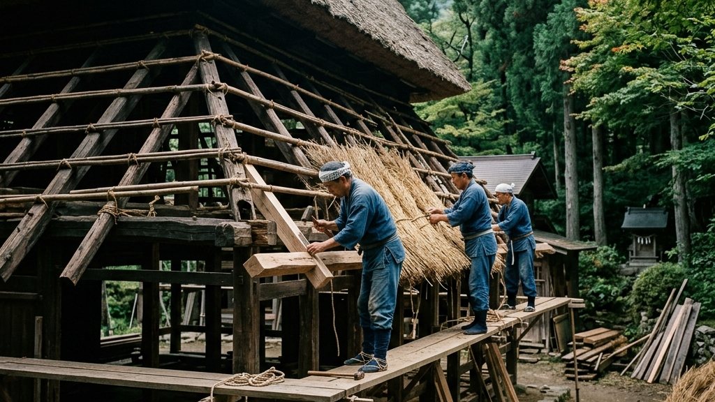 呑吐ダム建設によりダム湖の底へ沈みかけた箱木千年家。歴史的建造物を未来へ遺すため、水没ラインの直上へとそっくり移築された昭和の激動のドラマ。