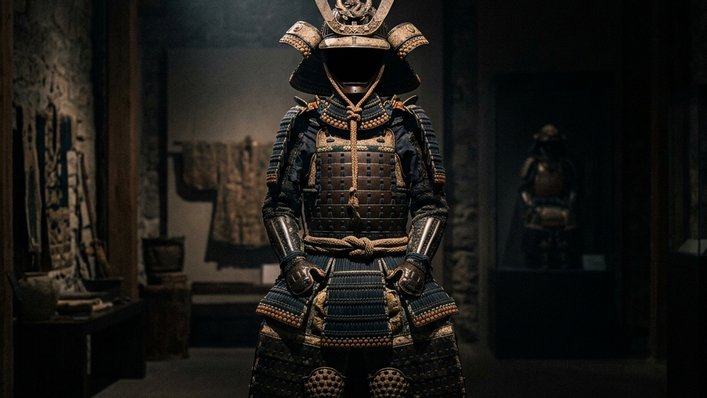 日本の武士道精神とマンダロリアンの哲学が交差するコンセプチュアルな情景